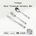 Titanium Wares pure titanium cutlery set: spoon, fork and knife