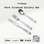 Titanium Wares pure titanium cutlery set: spoon, fork and knife
