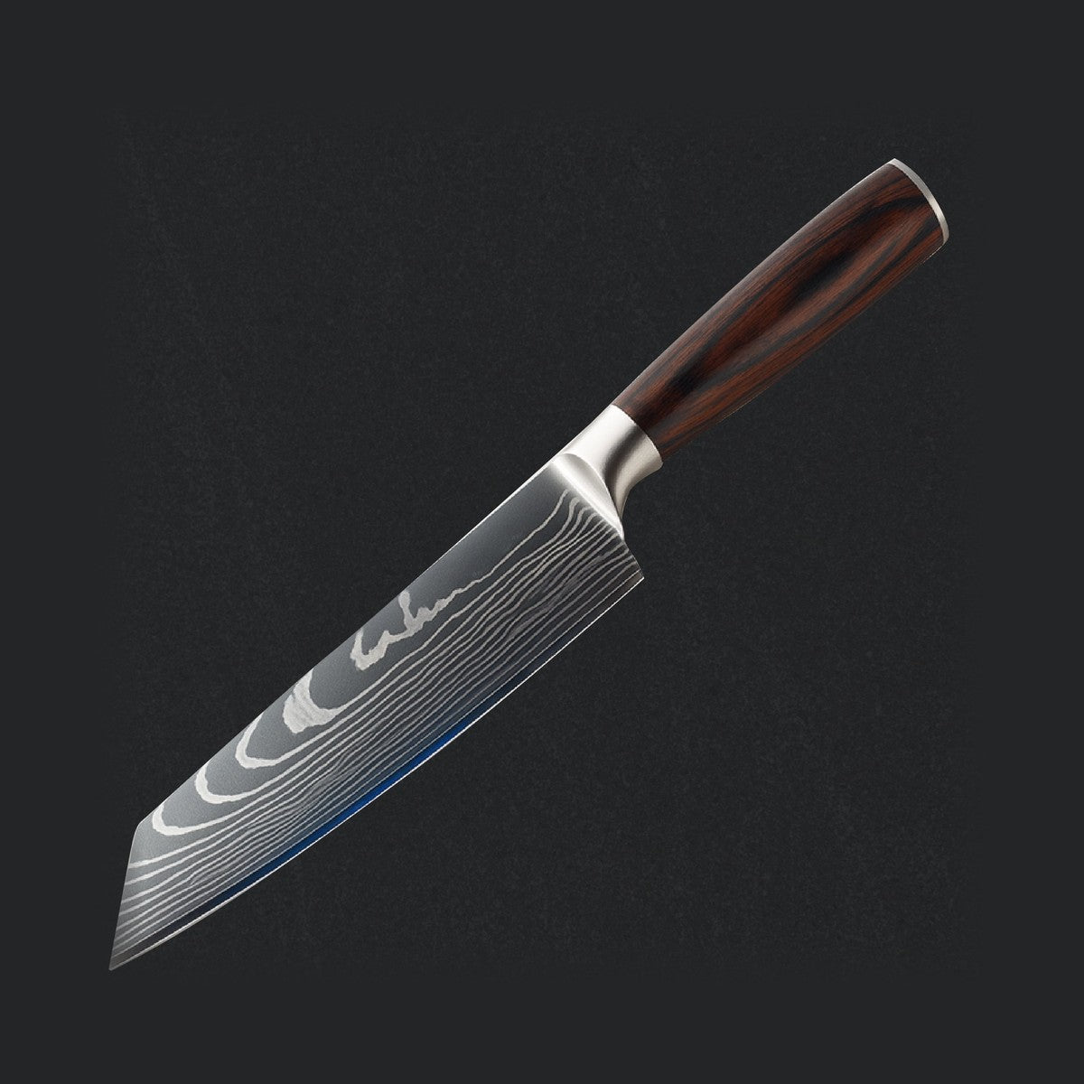 Titanium Wares Japanese Kiritsuke Knife with Damascus-pattern blade