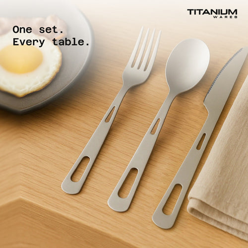 Titanium Wares pure titanium cutlery set