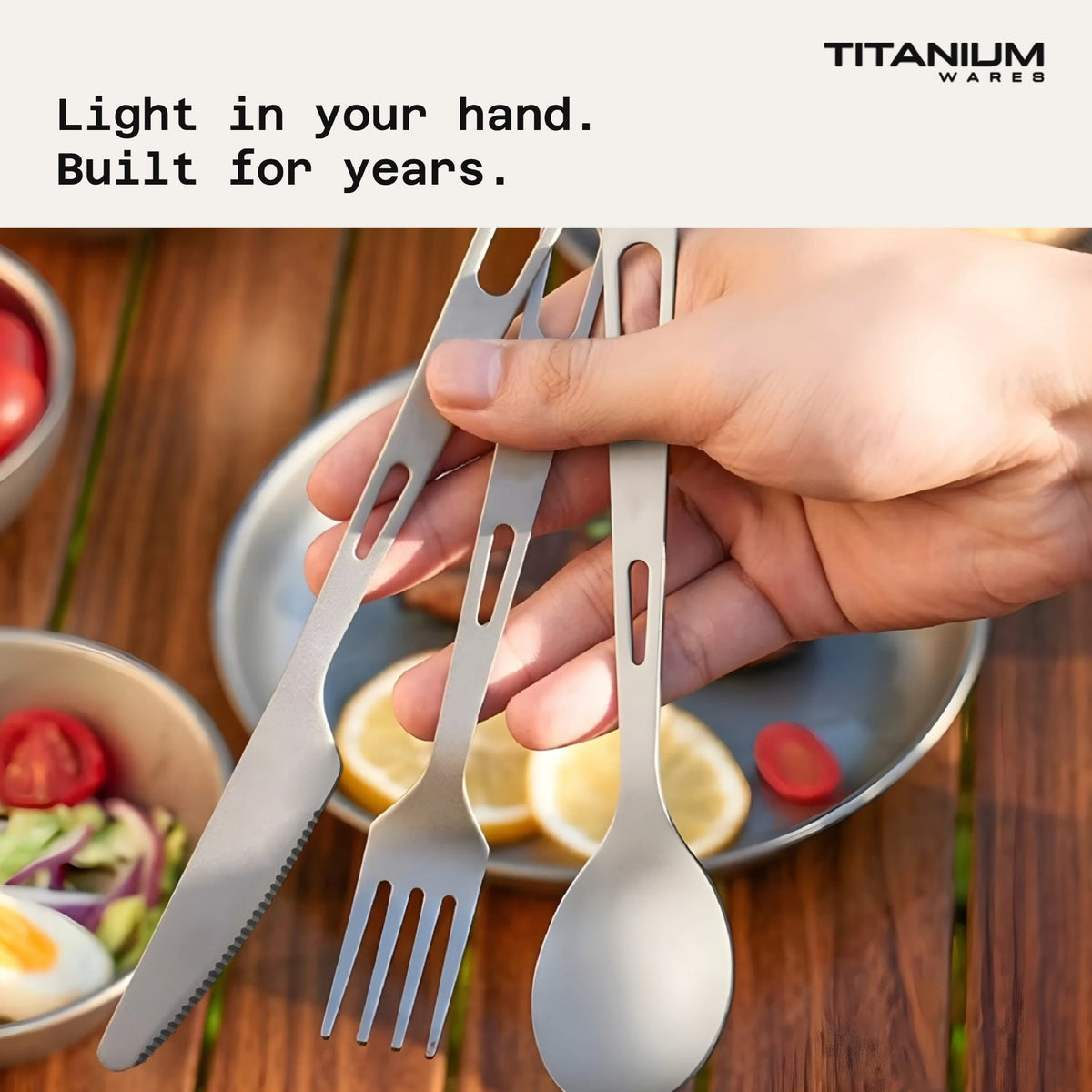 Titanium Wares pure titanium cutlery set