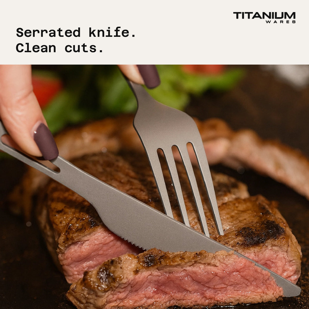Titanium Wares pure titanium cutlery set
