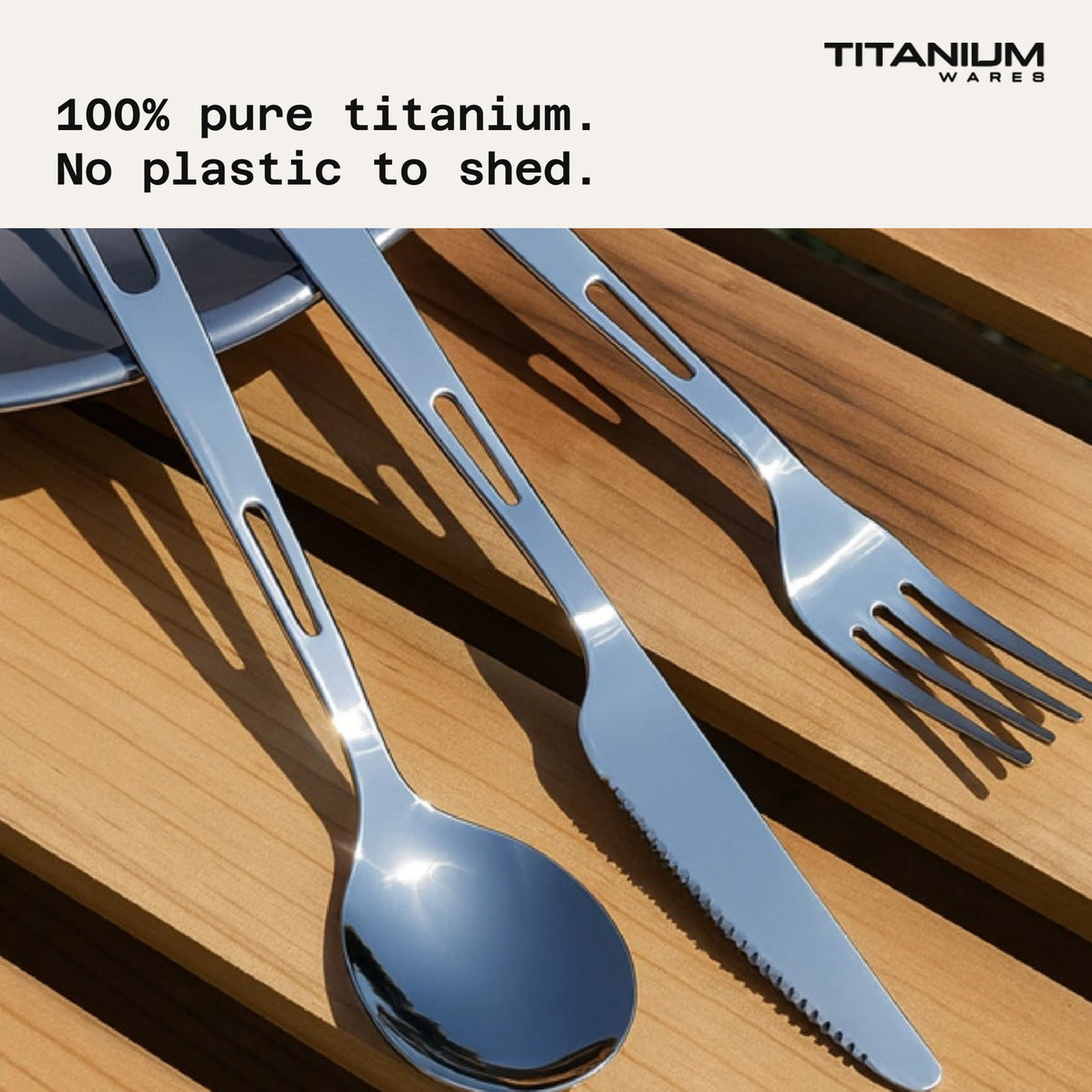 Titanium Wares pure titanium cutlery set