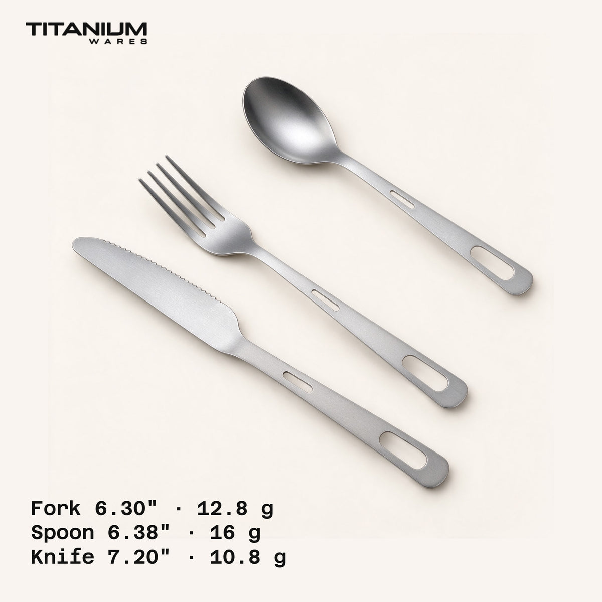 Titanium Wares pure titanium cutlery set